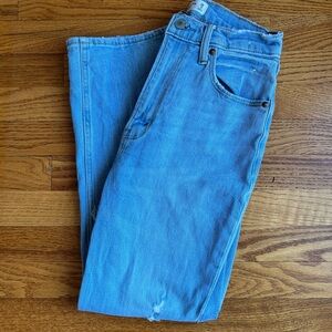 Abercrombie & Fitch Ultra High Rise Ankle Straight Ripped Jeans